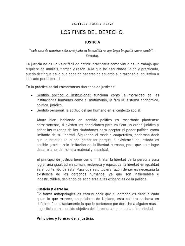 Fines del Derecho y Justicia Social | PDF | Bien común | Justicia