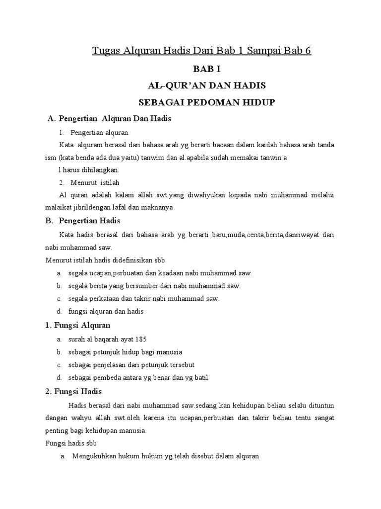 Materi Alquran dan Hadis Kelas 6 | PDF | Agama & Spiritualitas