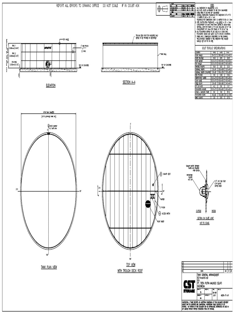Drawing Tangki 1000 m3 PDF | PDF