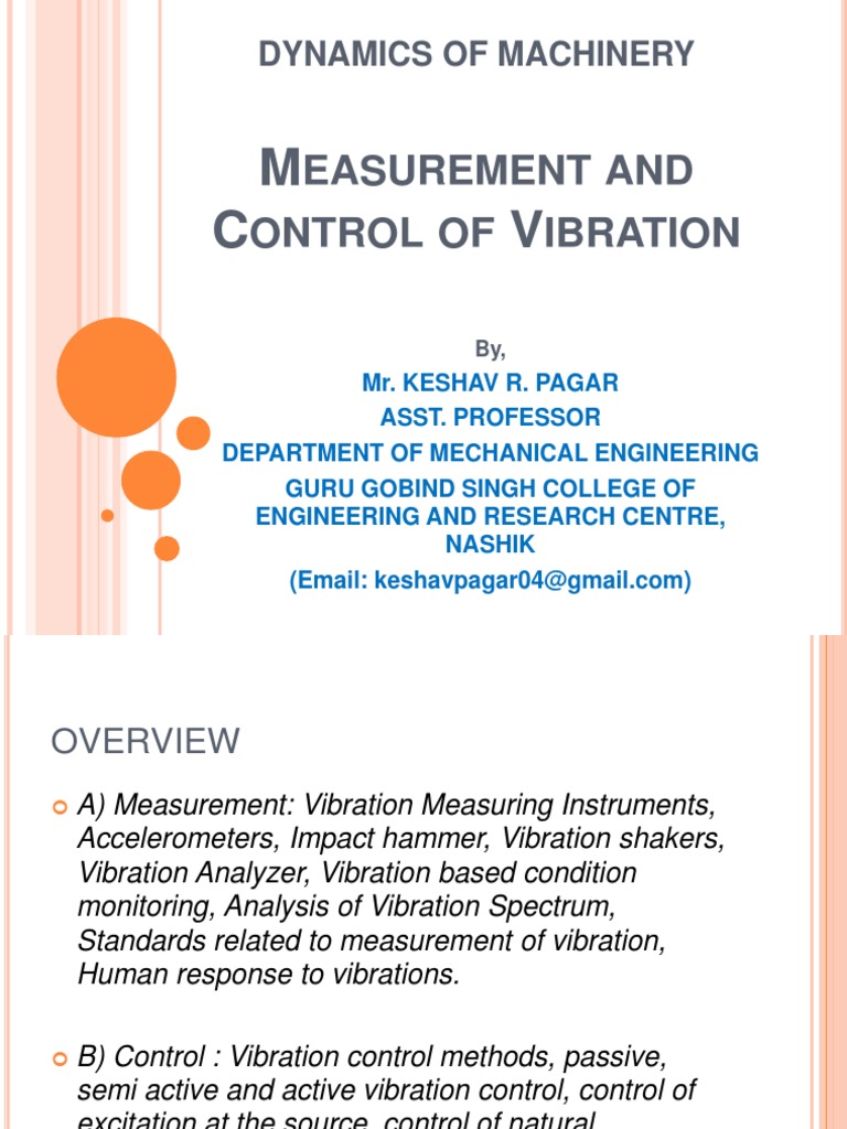 Vibration Measurement and Control Techniques | PDF | Spectral Density ...