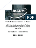 U3. Evidencia de Aprendizaje. Política de Estado en Ciencia y Tecnología en La Era Global