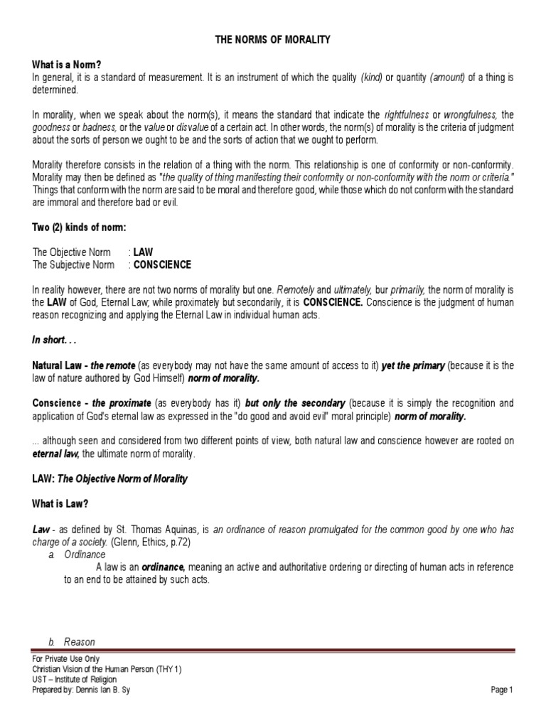 Understanding Moral Norms and Conscience | PDF | Conscience | Morality