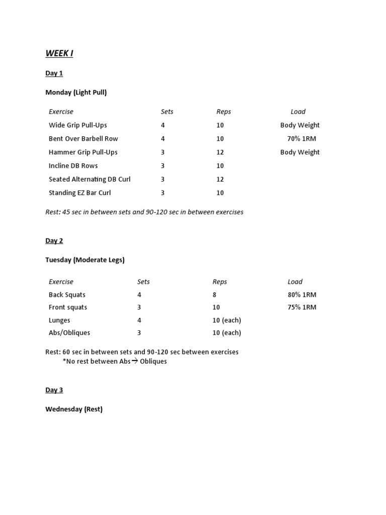 Scotts Workout Pla | PDF | Weight Training | Physical Exercise
