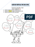 Ejercicios de Multiplicación en Vertical Por Una Cifra