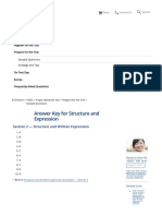 TOEFL Paper-Based Test Answer Key For The TOEFL Section 2 Practice Test Structure and Expression