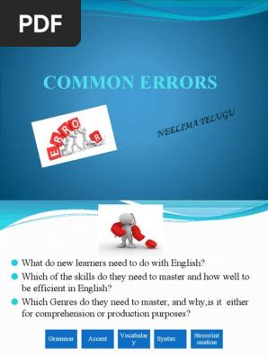 COMMON ERRORS TWO