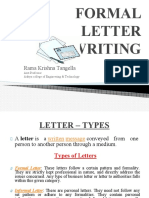 Formal Letter Writing: Rama Krishna Tangella
