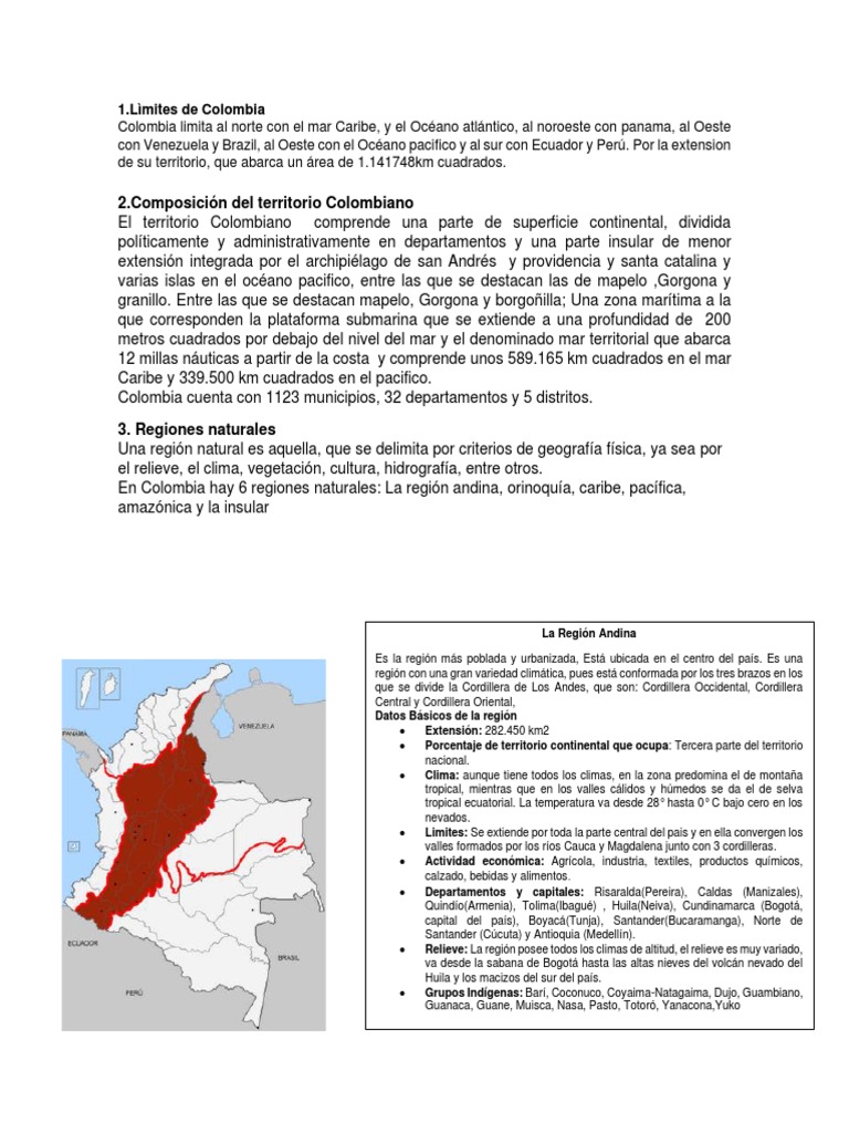 Relieve y Regiones Naturales de Colombia | PDF | Andes | Colombia