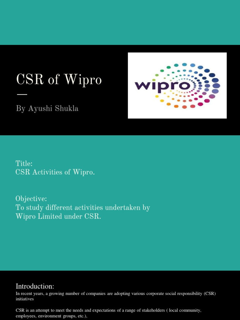 case study on csr of wipro