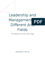 Leadership and Management in Different Arts Fields: Philippine Cultural Heritage