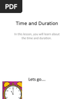 In This Lesson, You Will Learn About The Time and Duration
