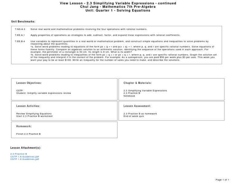 7th Grade Math: Rational Equations | PDF | Inequality (Mathematics ...