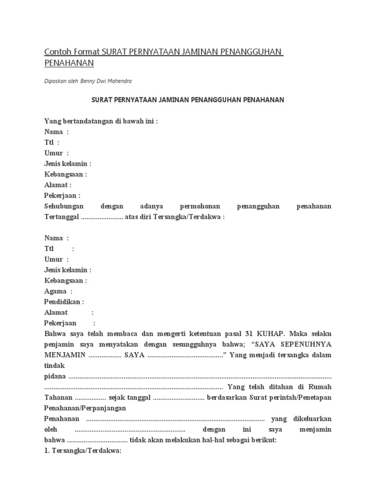 Format Penahanan