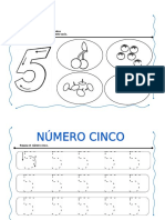 Trazos Del Número Cinco para Niños de 4 Años