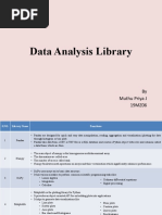 Data Analysis Library: by Muthu Priya J 19MZ06