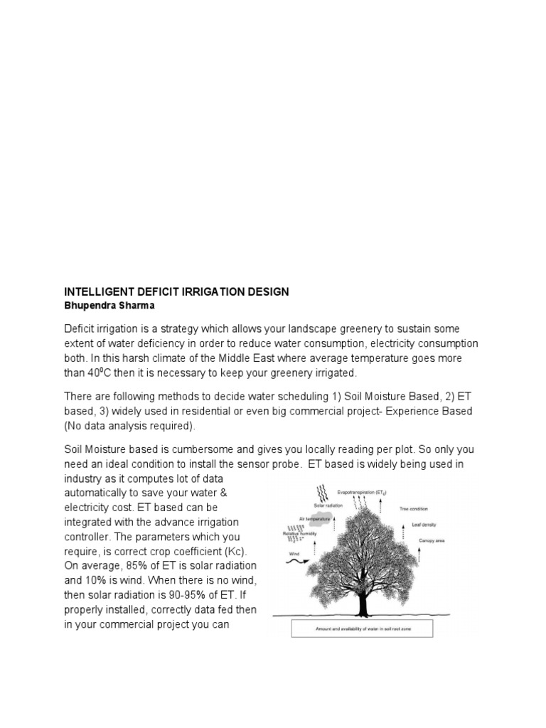 Intelligent Deficit Irrigation Design | PDF
