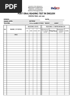 Slosson Oral Reading Test (Sort) : Last First Middle | PDF | Nature