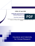 Icrin, 23 April 2009: Indemnity and Insurance Cover For Clinical Research and Crfs