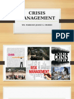 Crisis Management: Ms. Mariane Joane G. Osorio