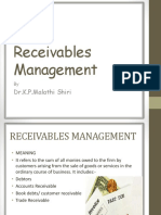 Receivables Management: Dr.K.P.Malathi Shiri