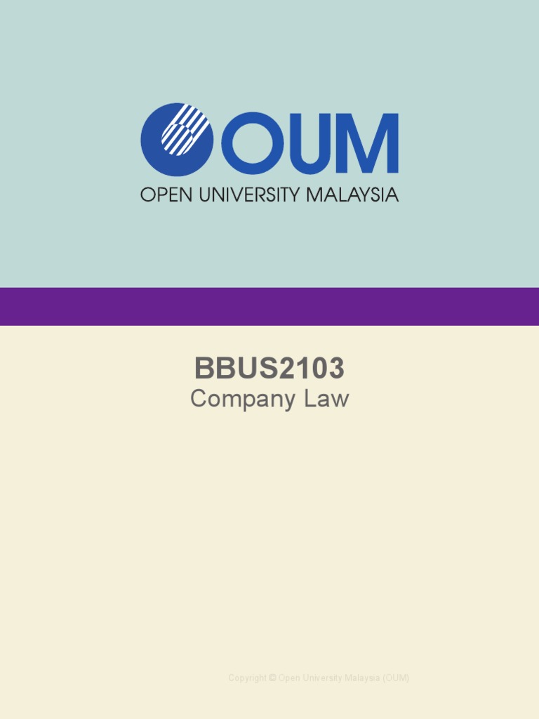 Bbus2103 Company Law Public Company Liquidation