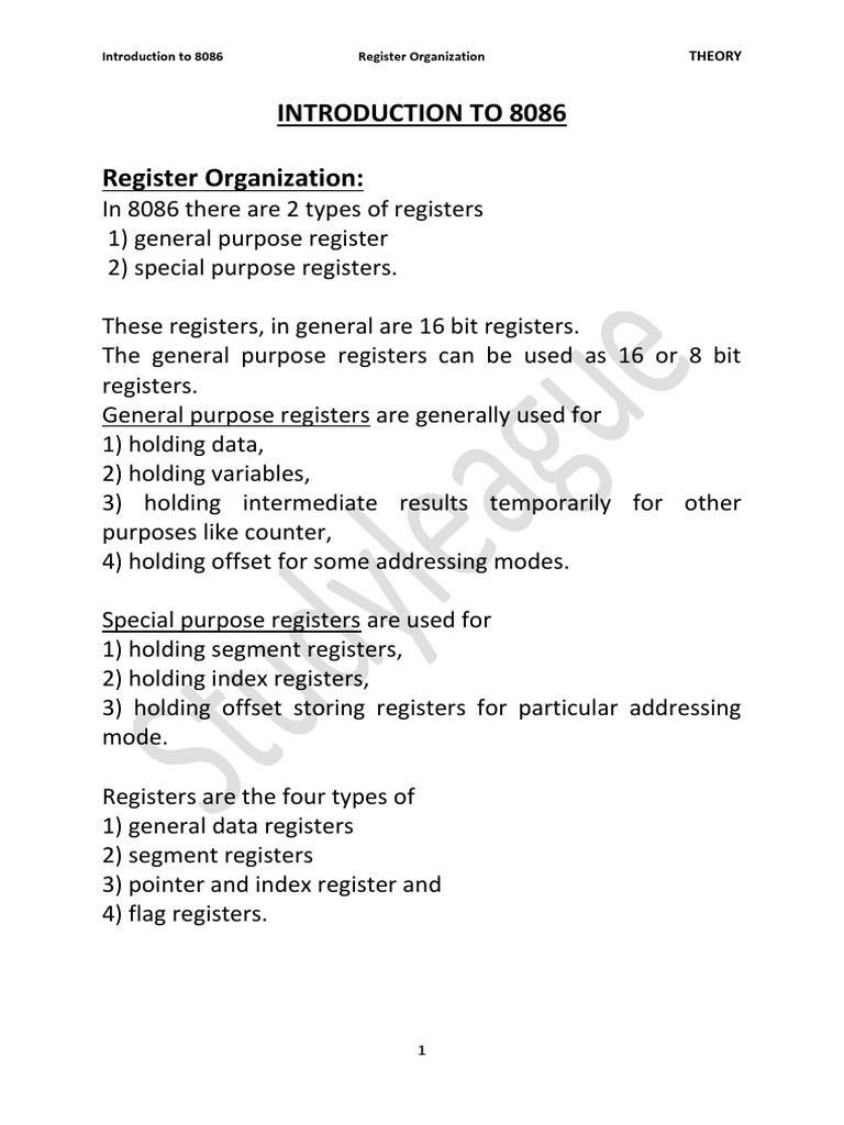 Introduction To 8086 PDF | PDF | Pointer (Computer Programming ...