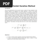 Gauss Seidel Iterative Method