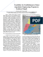 Institution-Wise Feasibility For Establishment of Inter-Disciplinary Postgraduate Engineering Program in Southern Punjab