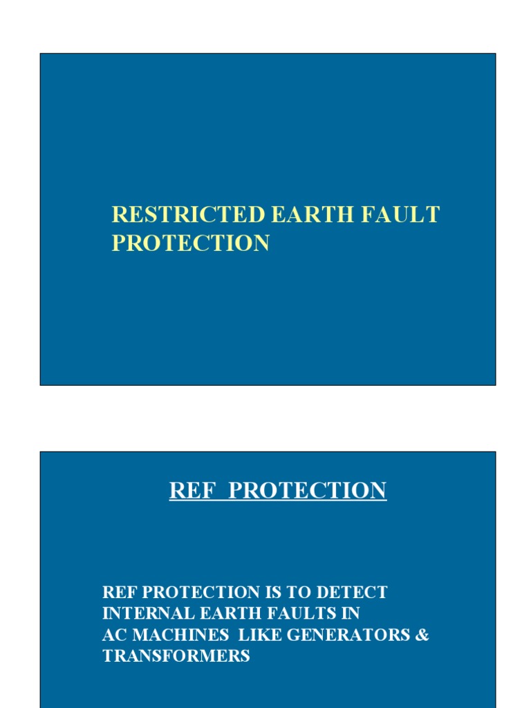 Restricted Earth Fault Protection | PDF | Relay | Resistor