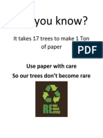 Did You Know?: It Takes 17 Trees To Make 1 Ton of Paper