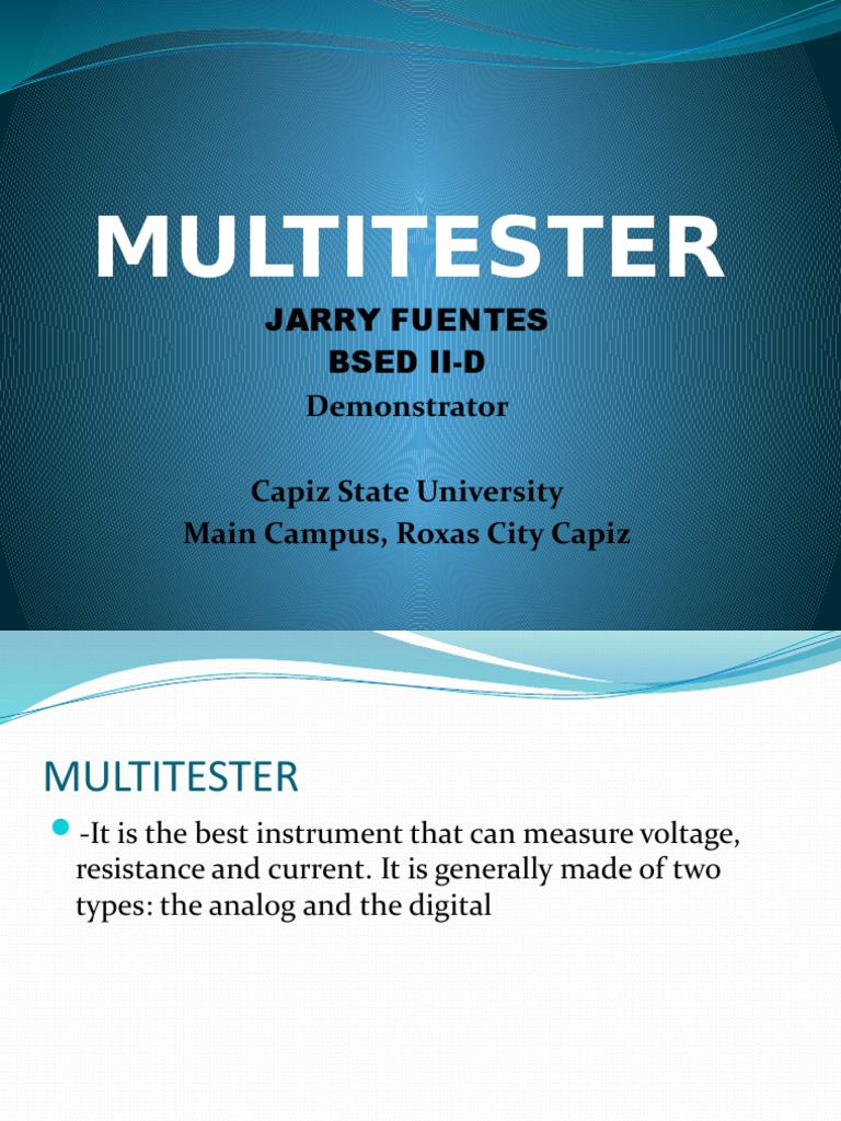 Understanding Multitesters: Types & Care | PDF | Technology & Engineering