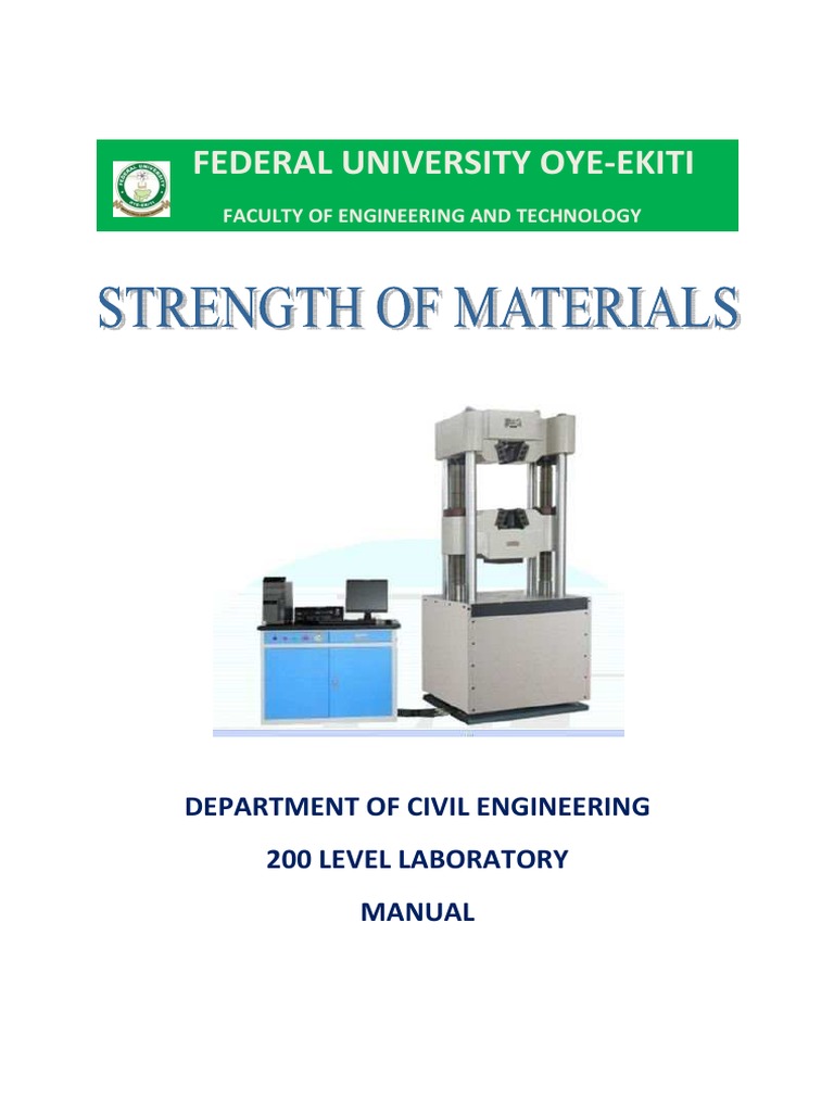 Civil Engineering Lab Manual: 200 Level | PDF | Strength Of Materials ...