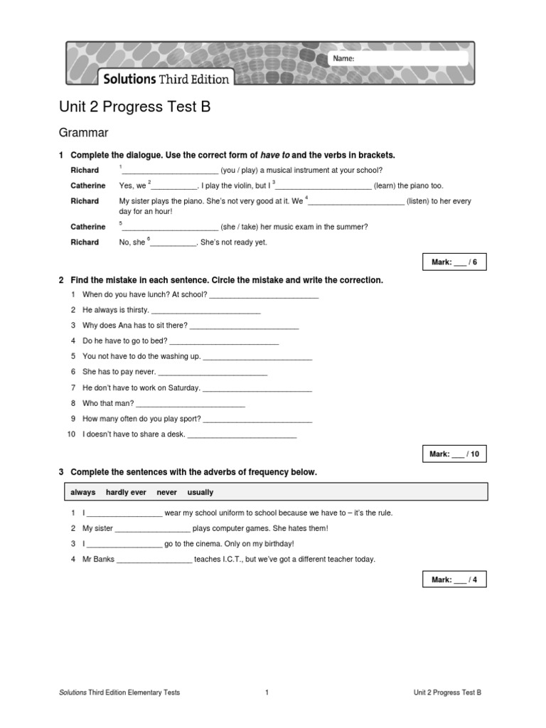 Unit 2 Progress Test B: Grammar | PDF | Entertainment (General)