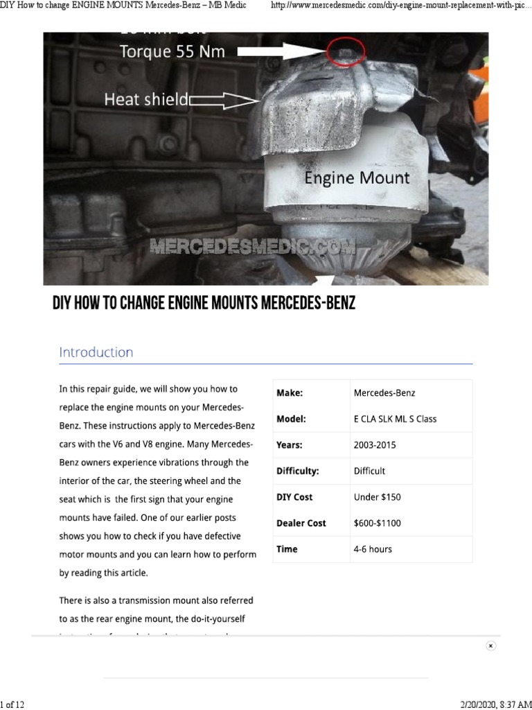 Mercedes 2024 engine mounts