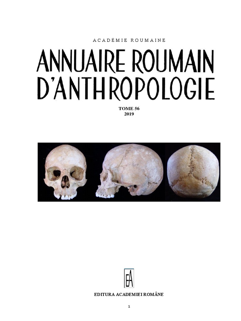 Annuaire Roumain D Anthropologie 19 Pdf Science Biologie