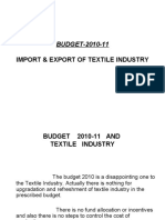 BUDGET-2010-11: Import & Export of Textile Industry
