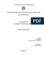 TEMA: Alfred Adler: Sarcini Individuale La Disciplina: Psihologia Personalității