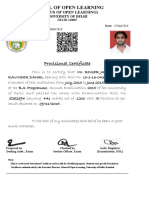 School of Open Learning: Provisional Certificate