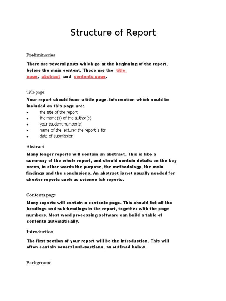 Structure of Report | PDF | Survey Methodology | Experiment