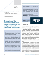 Evaluation of The Relationship Between Obesity, Dental Caries and Periodontal Disease in Adolescents PDF