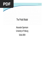 The Probit Model: Alexander Spermann University of Freiburg University of Freiburg Sose 2009