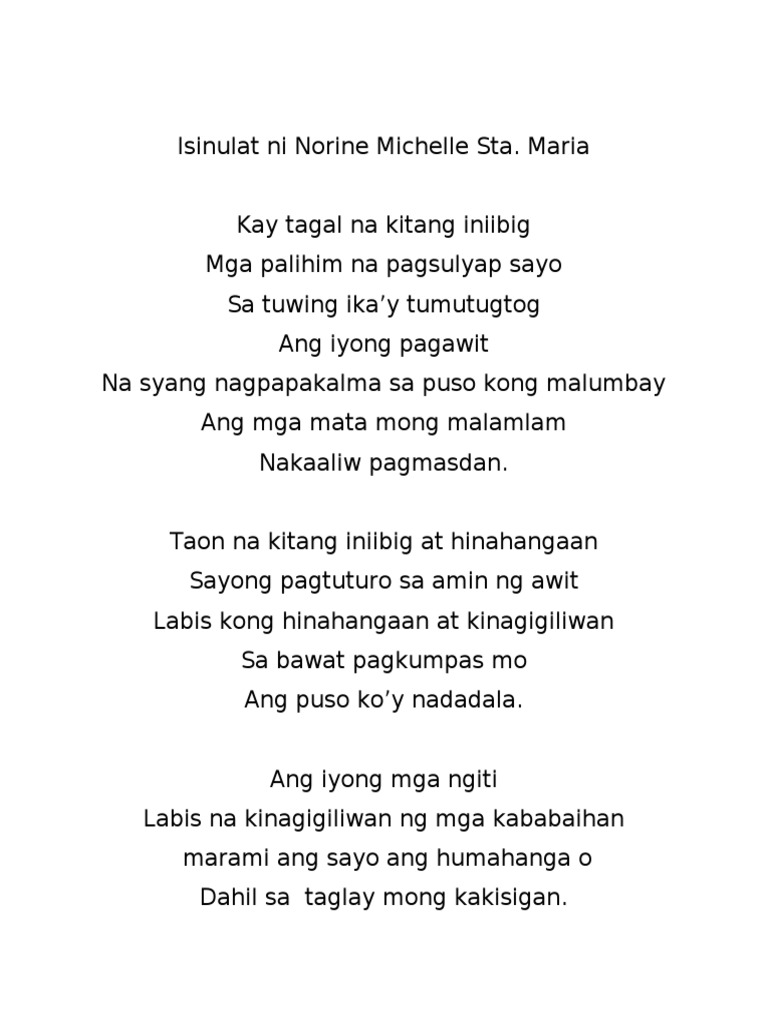 Tula para Kay Ian | PDF
