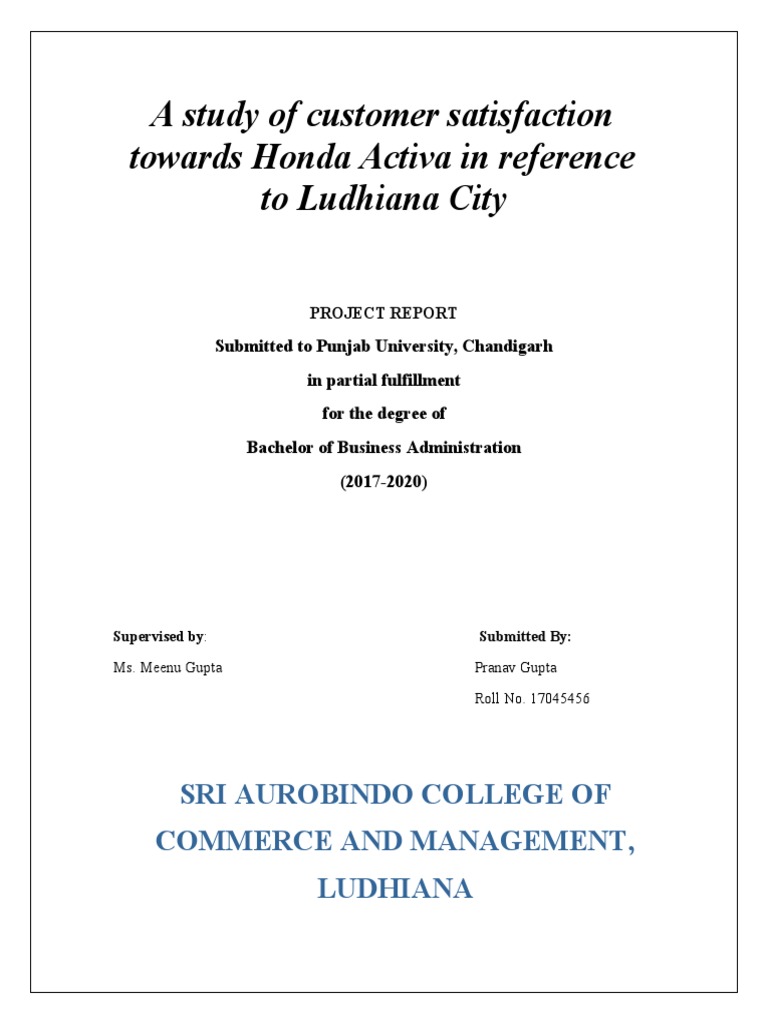 Customer Satisfaction Study: Honda Activa | PDF | Customer Satisfaction ...