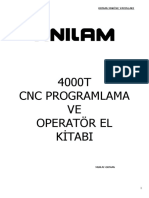 4000T CNC Programlama VE Operatör El Kitabi: 18 EYLÜL 2006 Orman Makine Yayinlari