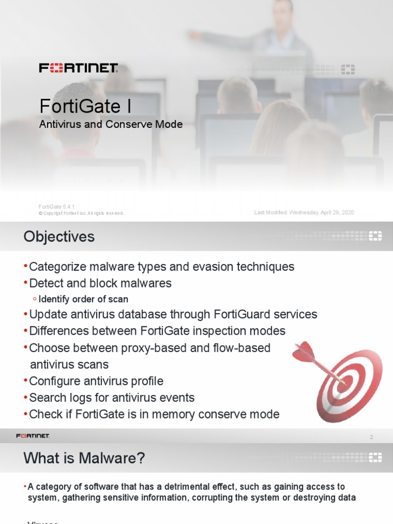 Fortigate I Antivirus and Conserve Mode PDF Malware Antivirus