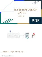 Digital System Design Unit 1: Topic 1, 2
