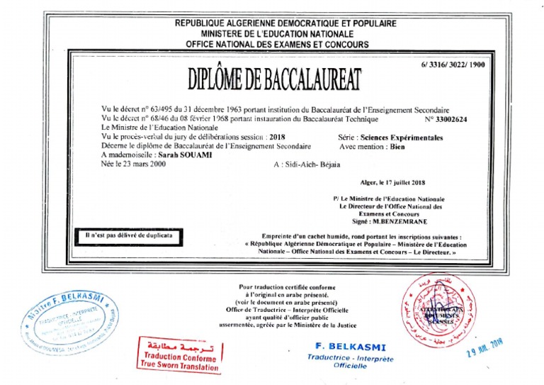Diplôme Bac | PDF