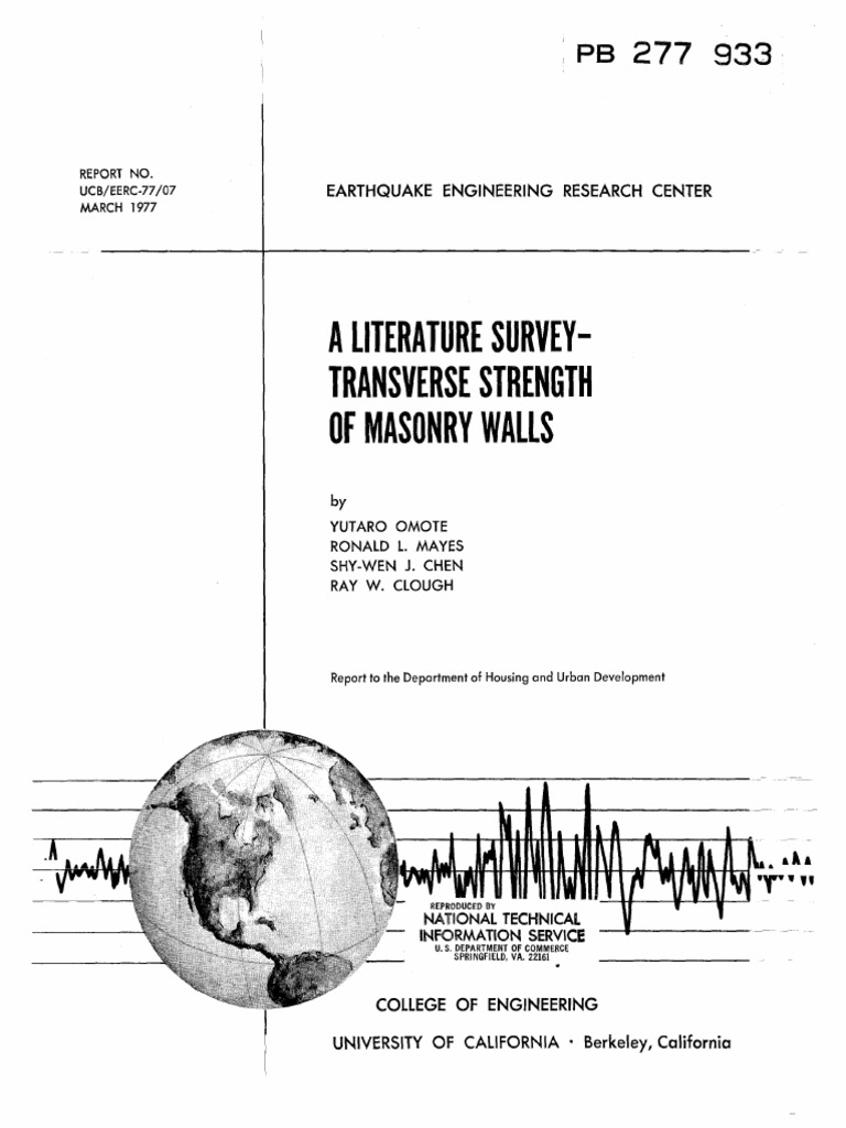 Transverse Strength of Masonry Walls Report | PDF