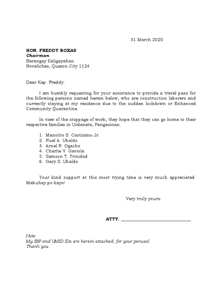 Letter Brgy | PDF | Home & Garden