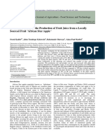 Economic Studies On The Production of Fruit Juice From A Locally Sourced Fruit 'African Star Apple'